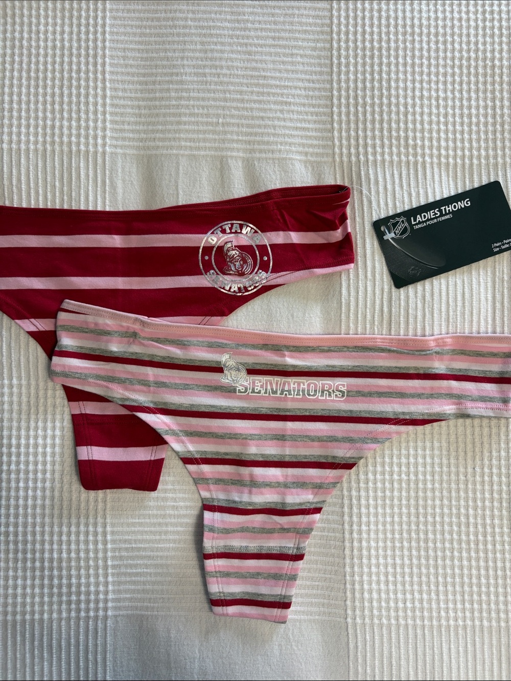 2 for 25$ NWT NHL Ottawa Senators Ladies Thong Underwear Pack Set